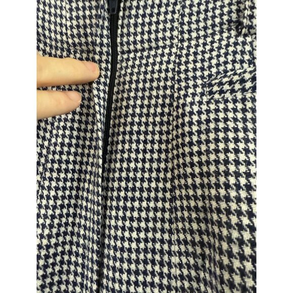 Together! Wool Blend Skirt Womens Size 4 Blue White Check Back Pleat Ruffle Hem - Picture 9 of 10